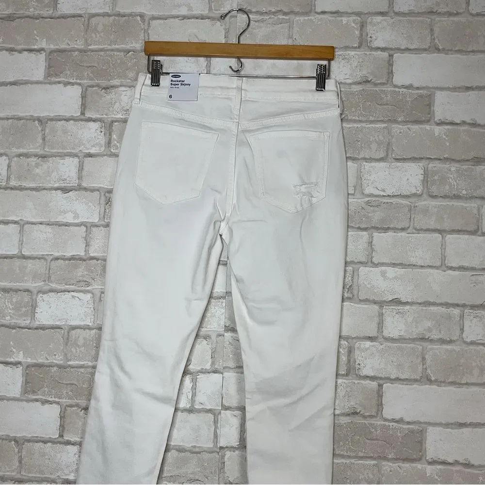 NWT Old Navy Rockstar Super Skinny Distressed Mid-rise Jeans Size 6